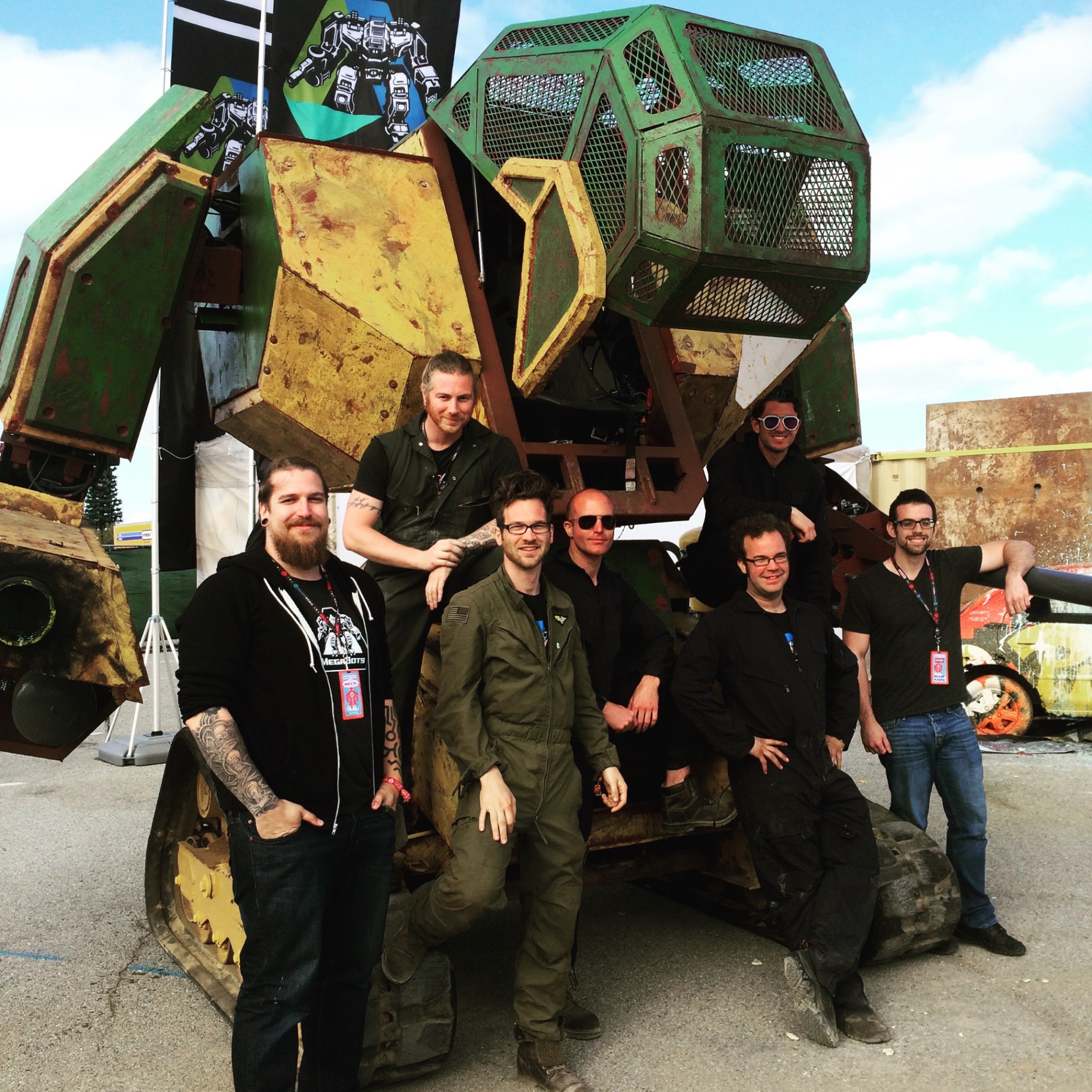 MegaBots team with the finished Mark II.
