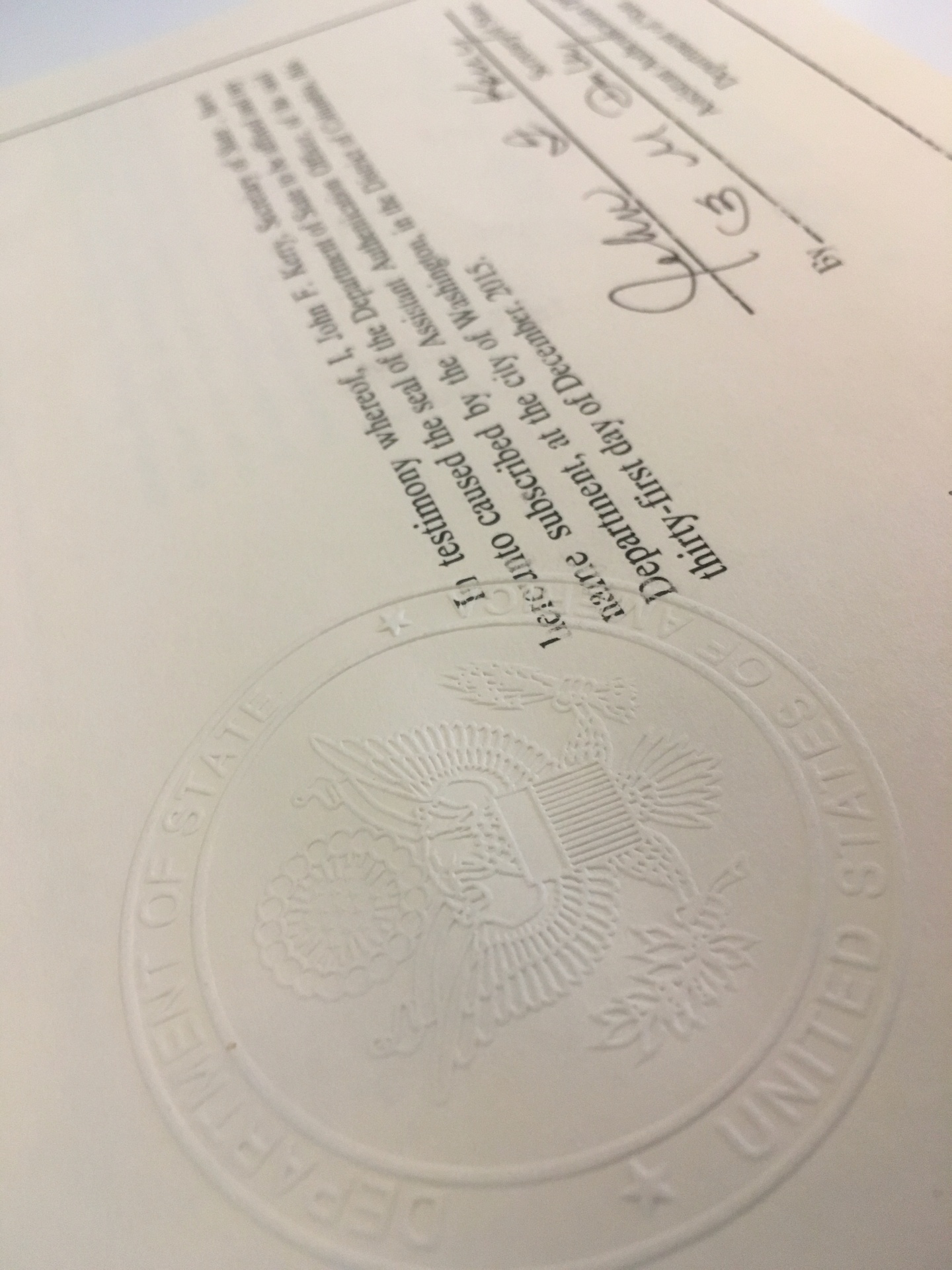 Great Seal embossment — alternate detail.