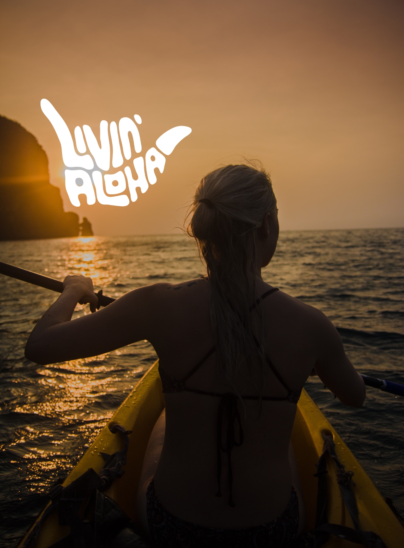 Livin' Aloha — paddling into the sunset.